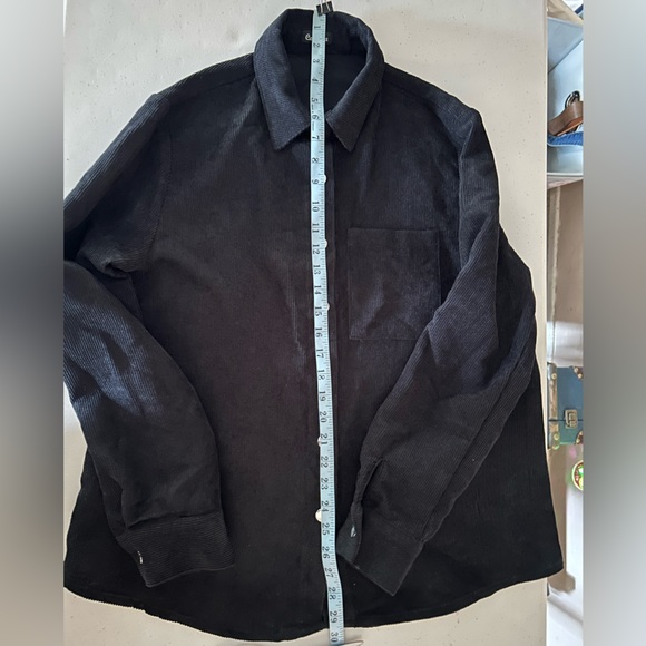 CAMELLIA Black Corduroy long Sleeve Shirt Button/Snap up Women’s Medium Juniors - Picture 9 of 10